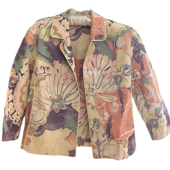 🚨 Haven Bleu Floral Blazer Jacket Size M - Picture 1 of 6